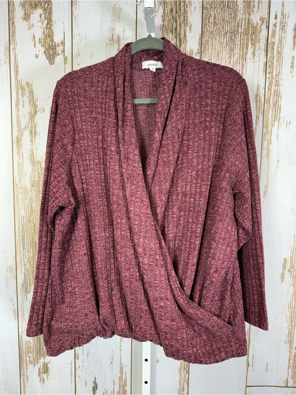 Soleillee, Cozy Wrap Ribbed Sweater - Dusty Rose. Size 3X. Excellent condition!